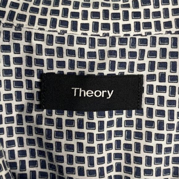 Theory Button Up Shirt Men's Medium Geometric Print Preppy Causal Formal Outdoor - Picture 5 of 10